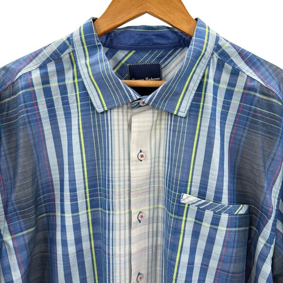 NWOT Tommy Bahama Men’s 100% Cotton Canberra Plaid Button Down Shirt Size XXL - Picture 2 of 11